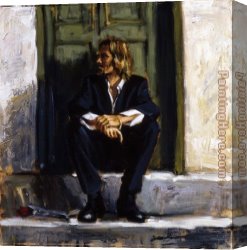 Romance Canvas Paintings - Waiting for the romance to come by Fabian Perez