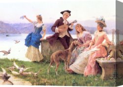 Day) Canvas Paintings - A Day's Outing by Federico Andreotti