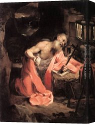 Jerome Canvas Paintings - St Jerome by Federico Fiori Barocci