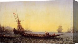 Sydney Harbour Canvas Paintings - Harbour In Constantinople by Felix Ziem