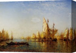 A Regatta on The Grand Canal Canvas Paintings - Shipping on the Grand Canal Venice by Felix Ziem