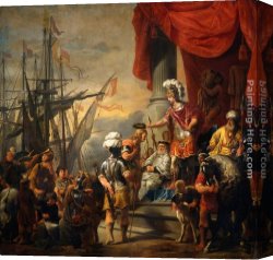 Court Canvas Paintings - Aeneas at the Court of Latinus by Ferdinand Bol