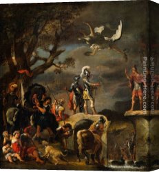 Ferdinand Canvas Paintings - The Peace Negotiations between Claudius Civilis and Cerealis by Ferdinand Bol