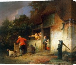 Hunters Canvas Paintings - The Old Hunter by Ferdinand de Braekeleer