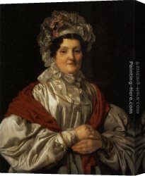 Junge Frau Mit Strohhut Als Verk Canvas Paintings - Frau In Weisser Spitzenhaube by Ferdinand Georg Waldmuller