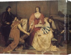 Lessons Canvas Paintings - The Music Lesson by Ferdinand Heilbuth