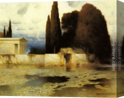 Ferdinand Canvas Paintings - A Classical Landscape by Ferdinand Keller