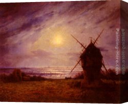 Ferdinand Canvas Paintings - Le Moulin a Vent by Ferdinand Loyen Du Puigaudeau