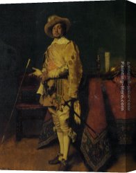 Ferdinand Canvas Paintings - Dashiing Cavalier by Ferdinand Roybet