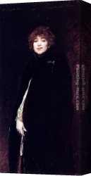 Ferdinand Canvas Paintings - Portrait Of Juana Romani by Ferdinand Roybet