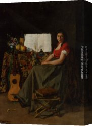 The Guitar 1918 Canvas Paintings - The Guitar Player by Ferdinand Roybet