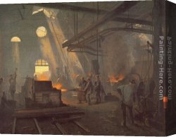 Blacksmith at His Forge Canvas Paintings - A Forge by Fernand-Anne Piestre Cormon