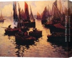 Gerard Canvas Paintings - After the day's Catch by Fernand Marie Eugene Legout-Gerard