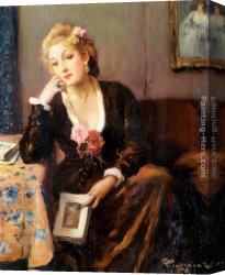 Distant Thoughts Canvas Paintings - Faraway Thoughts by Fernand Toussaint