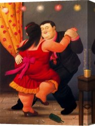 Fernando Botero Canvas Paintings - Bailarines by Fernando Botero