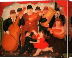 Preparing for The Costume Ball Canvas Paintings - Ball in Colombia 1980 by Fernando Botero