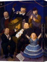 Fernando Botero Canvas Paintings - La orquesta by Fernando Botero
