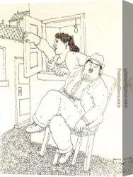 Siesta Canvas Paintings - La siesta by Fernando Botero