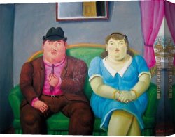 Man with Scythe Canvas Paintings - Man And Woman by Fernando Botero