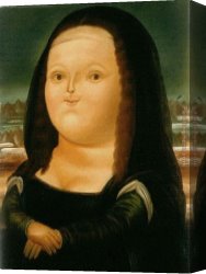 Fernando Botero Canvas Paintings - Mona Lisa by Fernando Botero