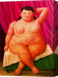 Mujeres Canvas Paintings - Mujer sentada by Fernando Botero