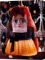 Nina Con Flor Canvas Paintings - Nina perdida en un jardin by Fernando Botero