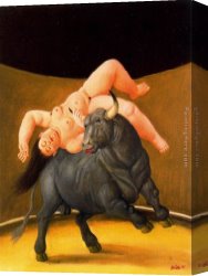 Rapto De Europa 02 Canvas Paintings - Rapto de Europa 02 by Fernando Botero