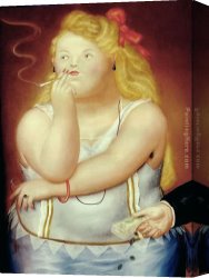 Fernando Botero Canvas Paintings - Rosita by Fernando Botero