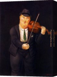 Fernando Botero Canvas Paintings - Violinista by Fernando Botero