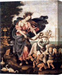 The Music Lesson Canvas Paintings - Allegory of Music or Erato by Filippino Lippi