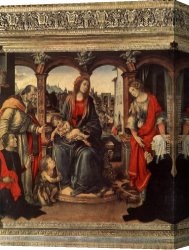 The Inspiration of Saint Matthew Canvas Paintings - Madonna with Child and Saints by Filippino Lippi