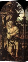 Jerome Canvas Paintings - St Jerome by Filippino Lippi