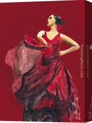 Andrea Del Sarto Canvas Paintings - Bailarina Orgullosa del Flamenco by Flamenco Dancer