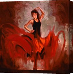 Study for Flamenco Canvas Paintings - Crescendo I by Flamenco Dancer
