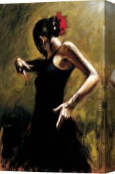 Study for Flamenco Canvas Paintings - Dancer In Black by Flamenco Dancer