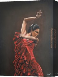 Study for Flamenco Canvas Paintings - Flamenco Dancer 3 by Flamenco Dancer