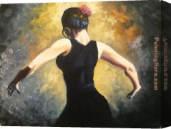 Study for Flamenco Canvas Paintings - flamenco dancer 4 by Flamenco Dancer