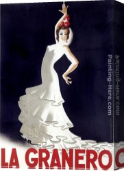 Dance at Bougival I Canvas Paintings - La Granero Flamenco Dance by Flamenco Dancer