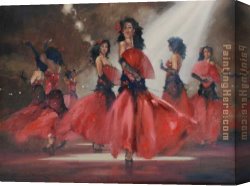 Study for Flamenco Canvas Paintings - Sieta Hermanas by Flamenco Dancer