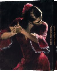Tango VII Study Canvas Paintings - Study for Flamenco by Flamenco Dancer