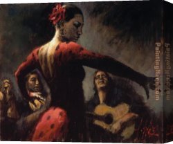 Study for Flamenco Canvas Paintings - Study for Tablado Flame by Flamenco Dancer