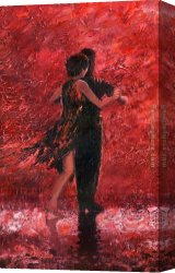 Tango VII Study Canvas Paintings - Tango Romance by Flamenco Dancer