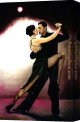 Tango Canvas Paintings - The Temptation of Tango by Flamenco Dancer