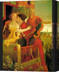 Romeo And Juliet Canvas Paintings - Romeo and Juliet by Ford Madox Brown
