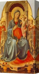 Madonna with Child Canvas Paintings - Madonna with the Child and Angels by Fra Angelico