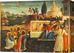 The Inspiration of Saint Matthew Canvas Paintings - Saint Cosmas and Saint Damian Salvaged by Fra Angelico