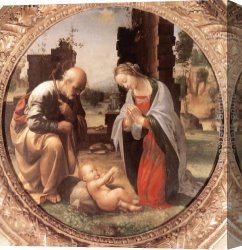 Adoration Canvas Paintings - The Adoration of the Christ Child by Fra Bartolommeo