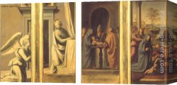 Nativity Canvas Paintings - The Annunciation (front), Circumcision and Nativity (back) by Fra Bartolommeo