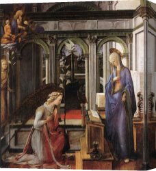 Annunciation Canvas Paintings - Annunciation by Fra Filippo Lippi