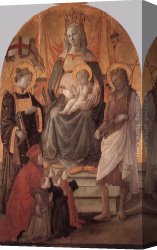 Madonna Del Latte Canvas Paintings - Madonna del Ceppo by Fra Filippo Lippi
